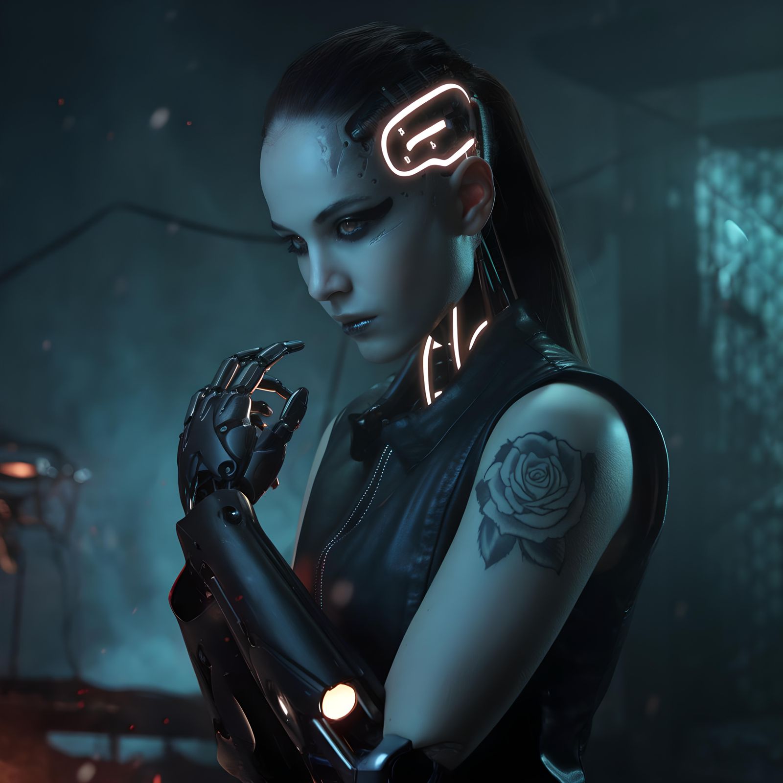 Mysterious female cyborg