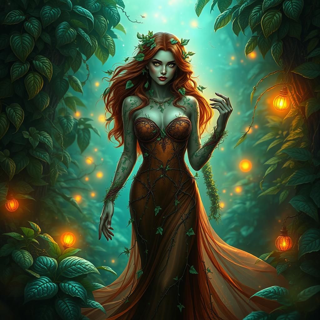 A beautiful colorful comic book version of poison ivy brought to real life 