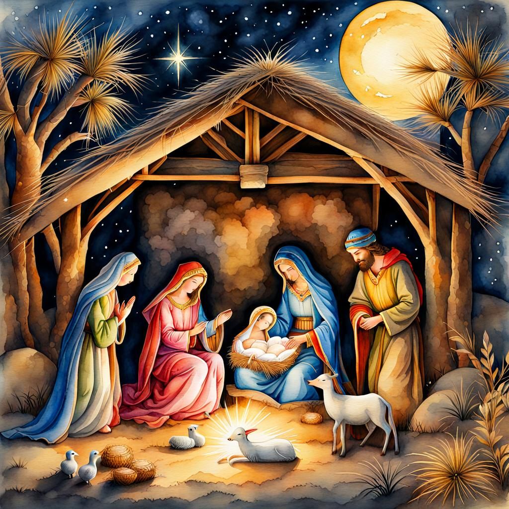 Nativity scene - AI Generated Artwork - NightCafe Creator