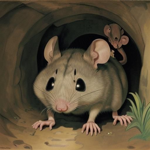 An underground mouse runs, and under it the earth trembles, ...
