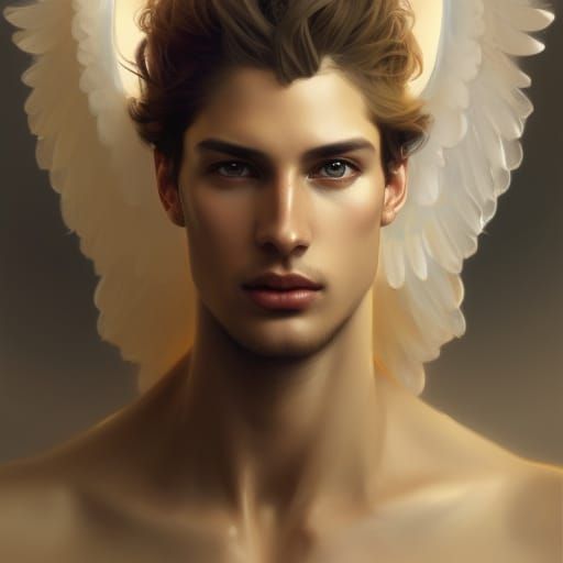 Extravagant angelic super male model princes of heaven gold ...