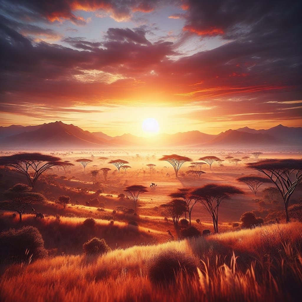 Sunset over the Serengeti