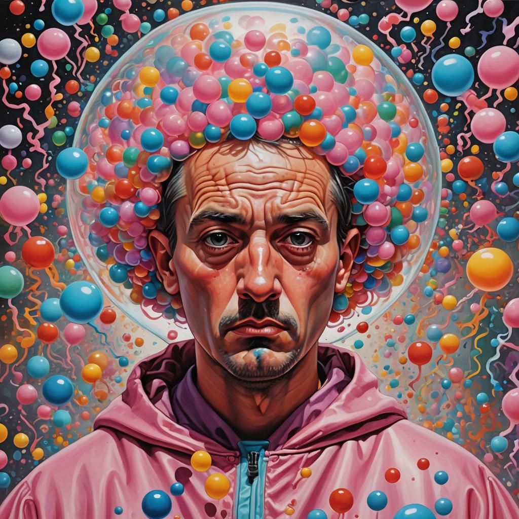 Surreal representation of hopelessness, vivid, colorful, Mar...