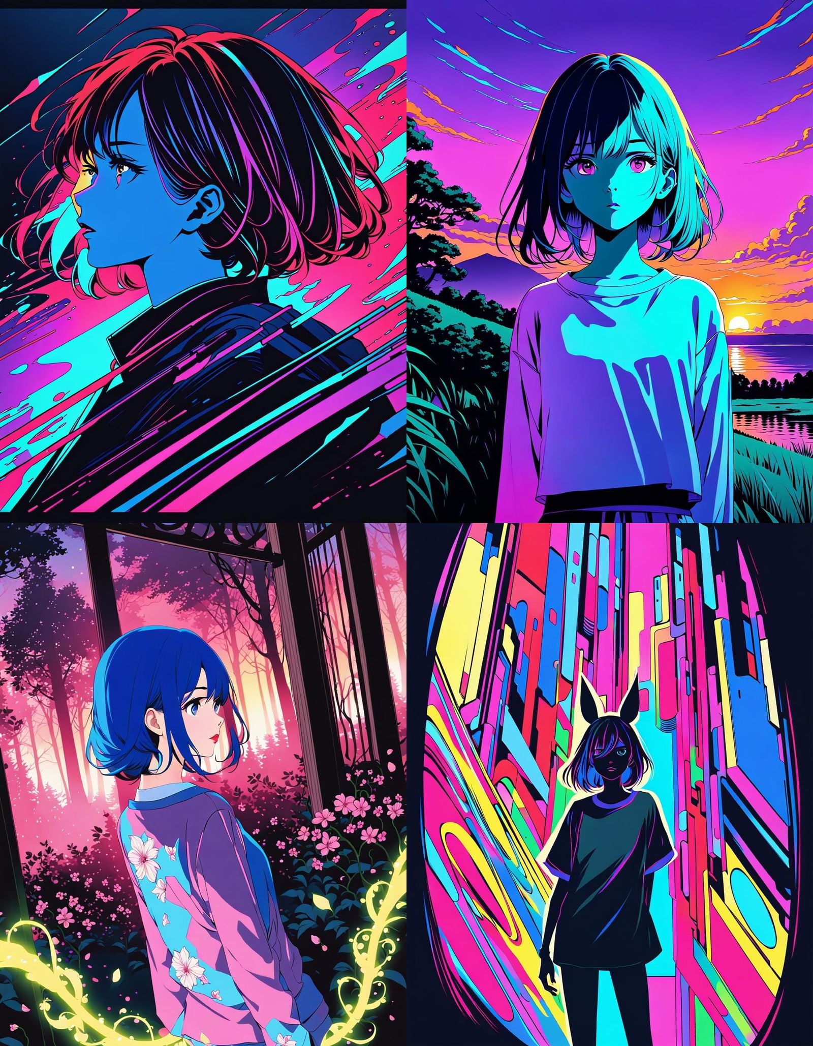 Anime Girl in Shirt, Cel-Shaded Style