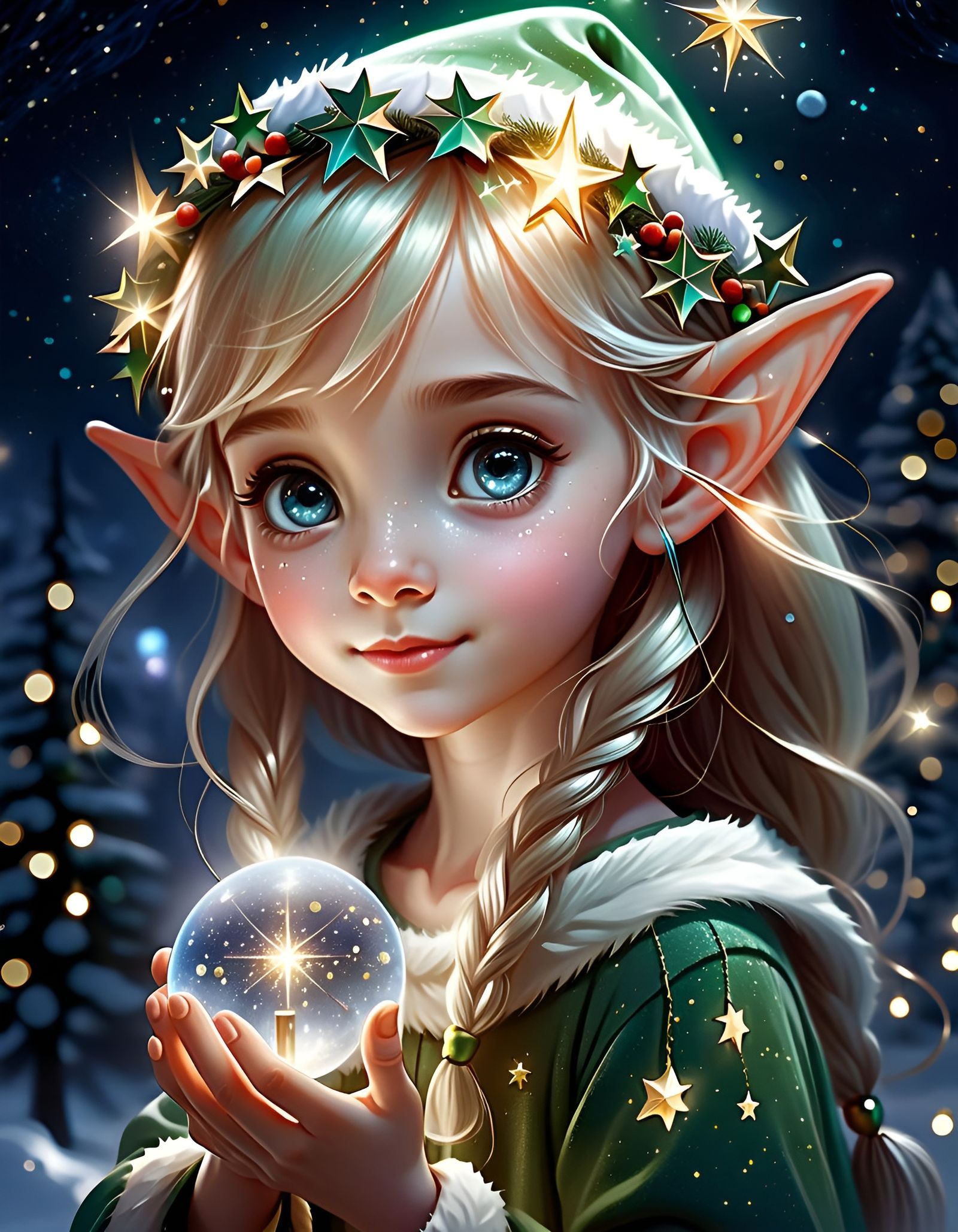 "Portret of a beautiful  elf   by @Elly 