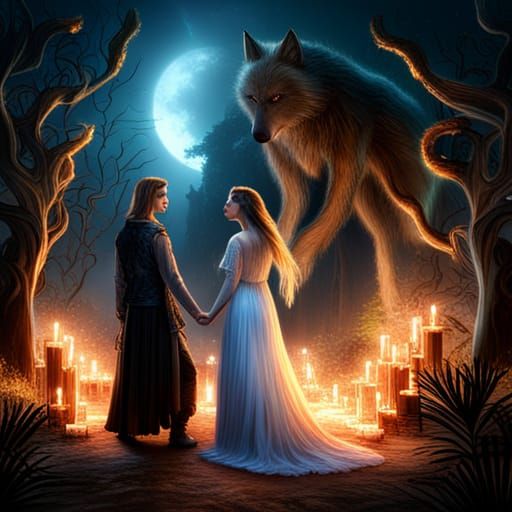 Magic Vampire and werewolf love story 14 AI Generated Artwork