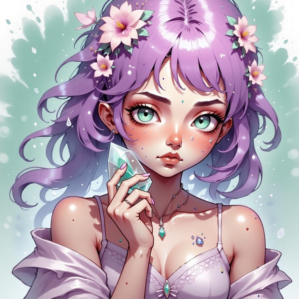 <lora:EtherealInkArchiveFx:1.0>, cute anime girl with freckles, detailed head and shoulders portrait, featured on pixiv, kawaii, lofi, anime...