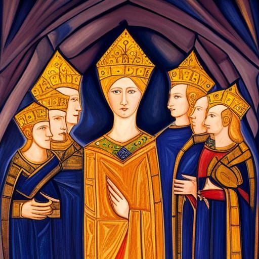 Eleanor of Aquitaine  very beautiful and smart  surrounded b...