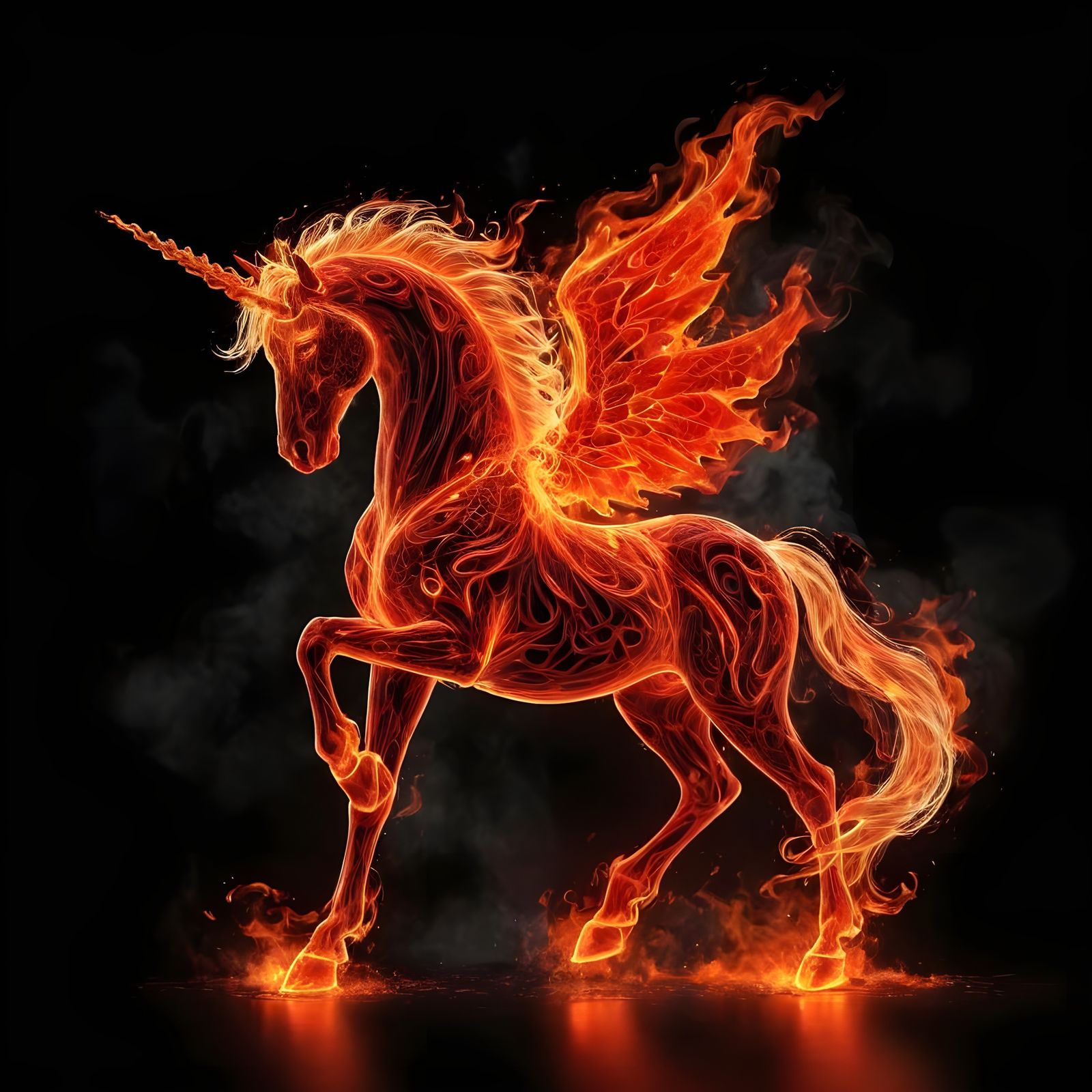Aethon: Fire Unicorn  by @RUSerious