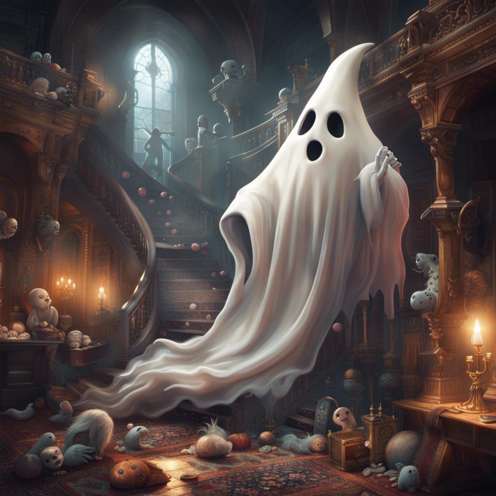 Adorable, Cute, Playful Ghost