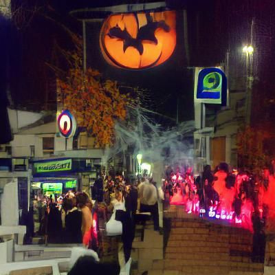 Halloween night in town 