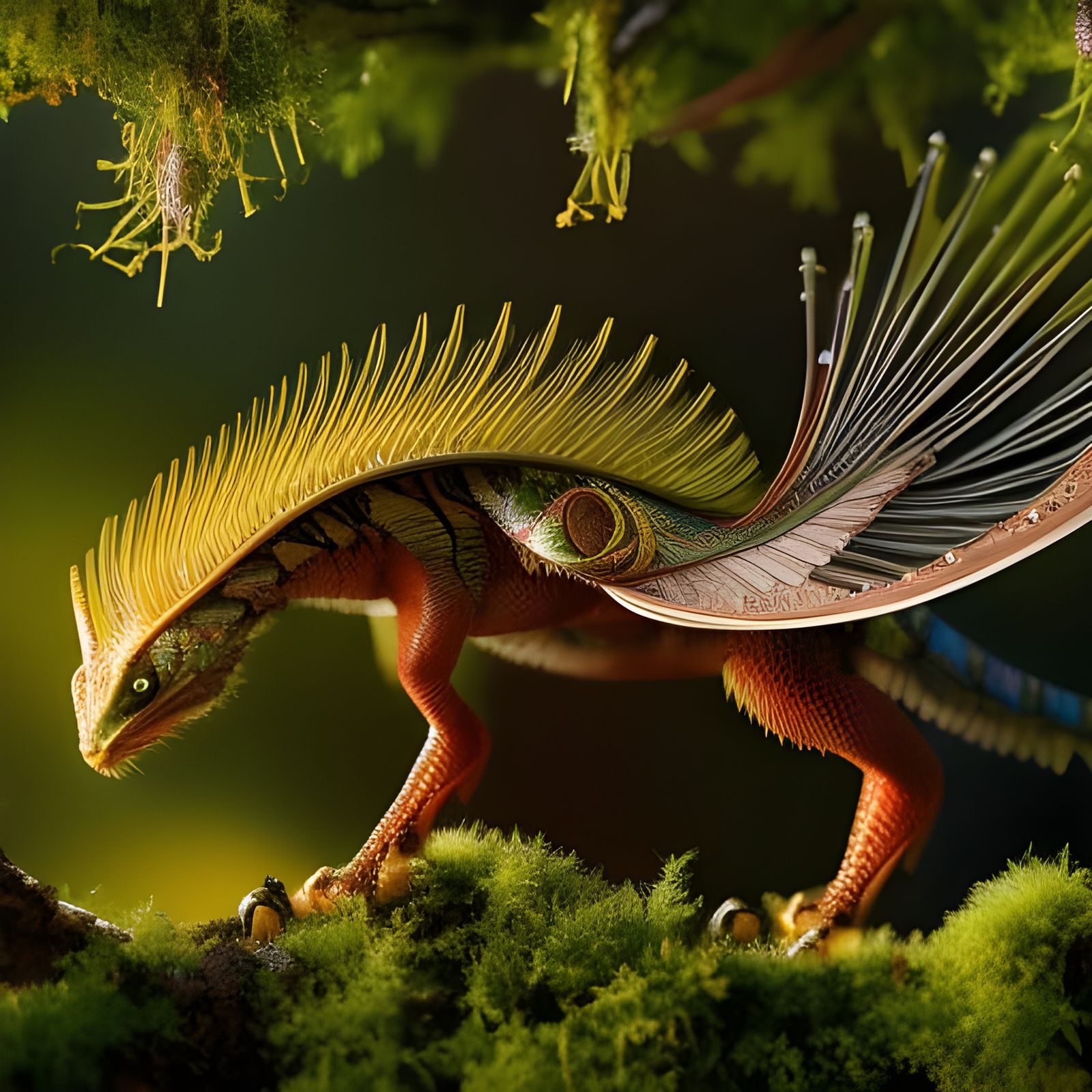 Gold Crested Dragon  by @JokeStirrer