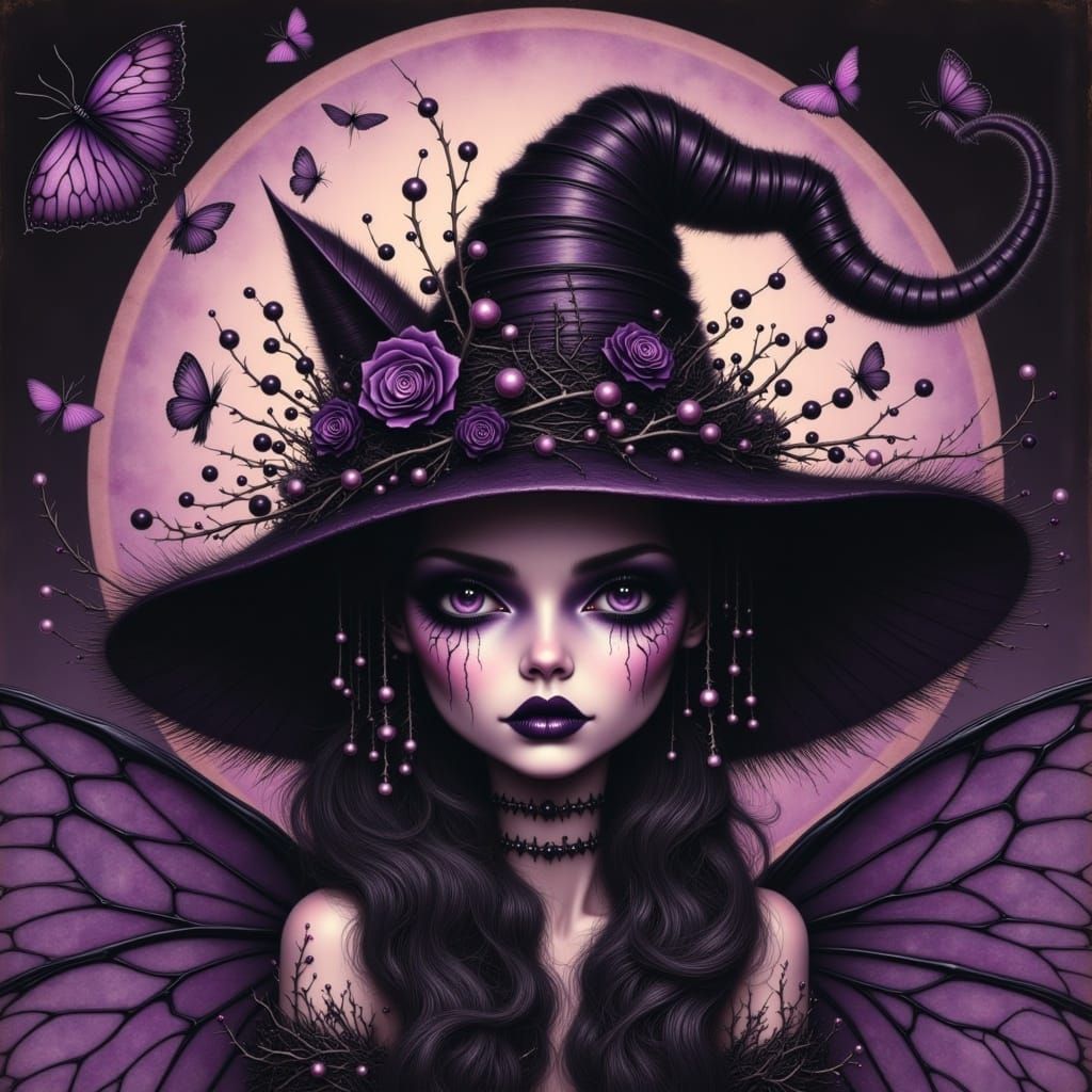 <lora:Fairy Darkness:1.0>  Purple fire Elegance: Cat Princess of Purple Flames, beautiful and unpredictable fiery feline, mischievous detail...