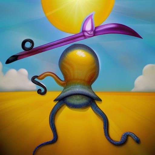 Snail sword fighting