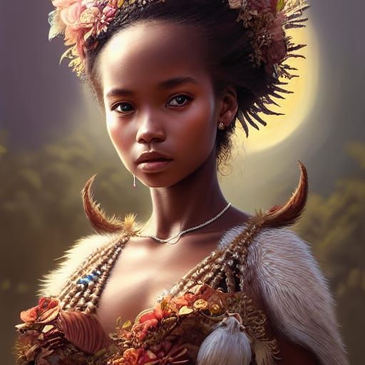 Madagascar Young Princess with Traditional Dress undefined