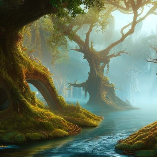 water canals and ancient forest