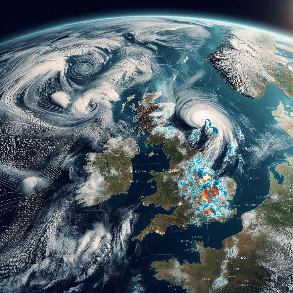 satellite image, rainstorms