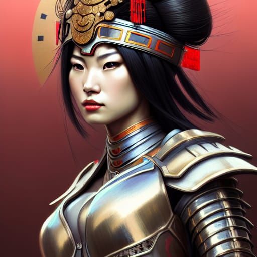 Geisha Warrior In Full Armor - Ai Generated Artwork - Nightcafe Creator