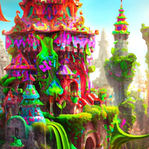 Psychedelic fantasy castle