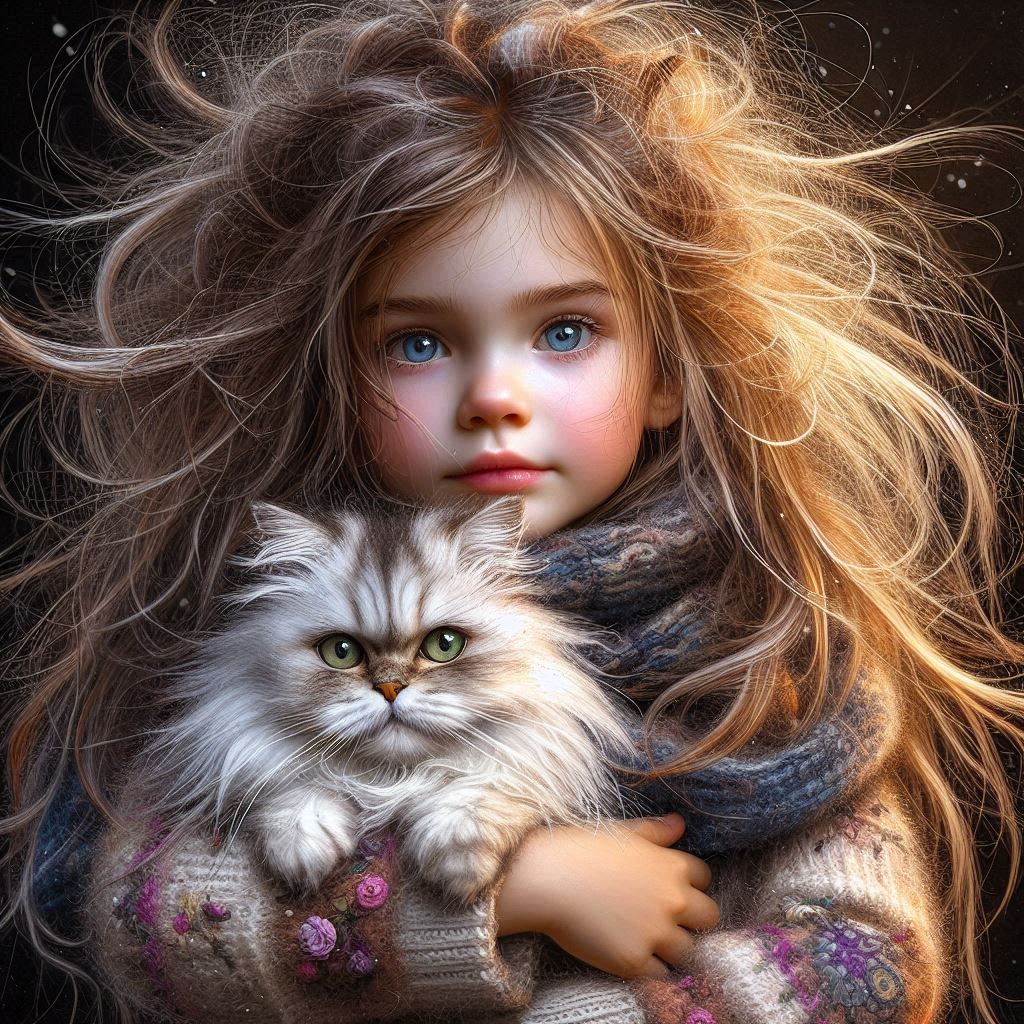 girl with cat