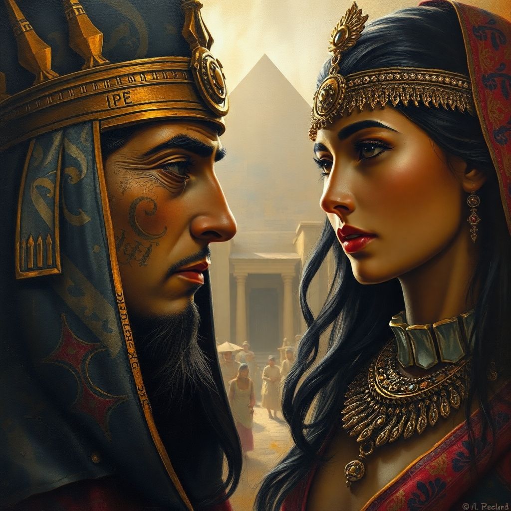 Egyptian pharaoh and princess