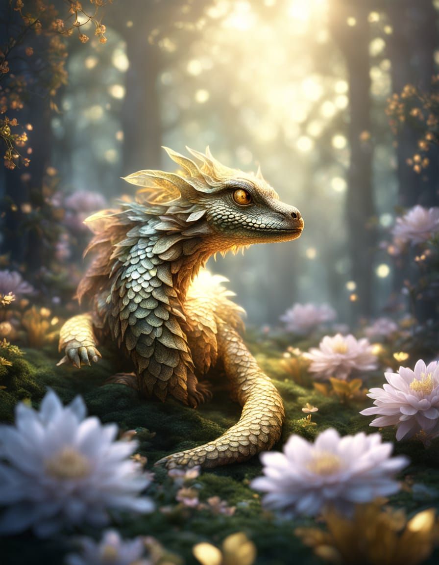 A scaly forest lurker that leaves flowers behind  by @Ima