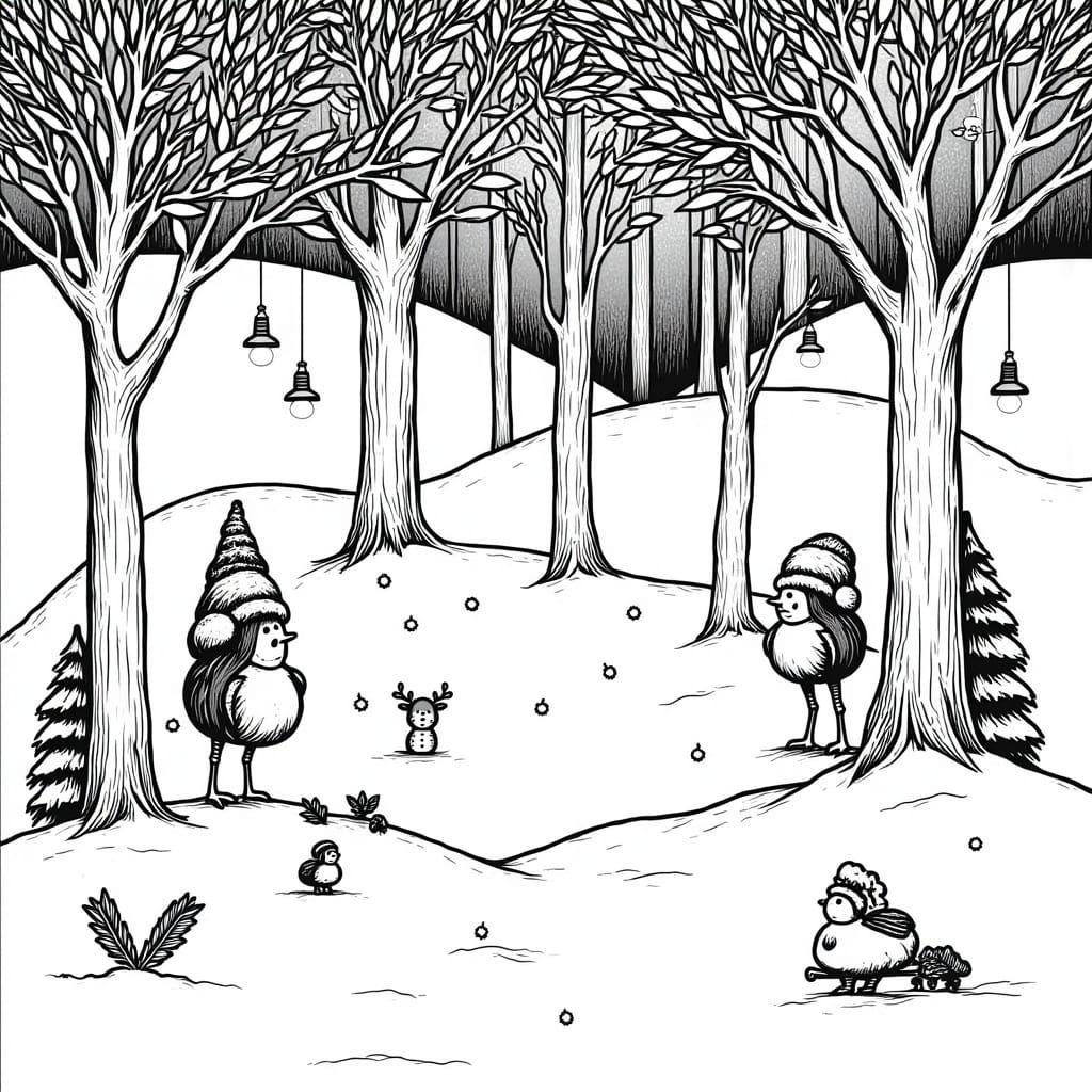  <lora:Line Art:1.0> christmas line art