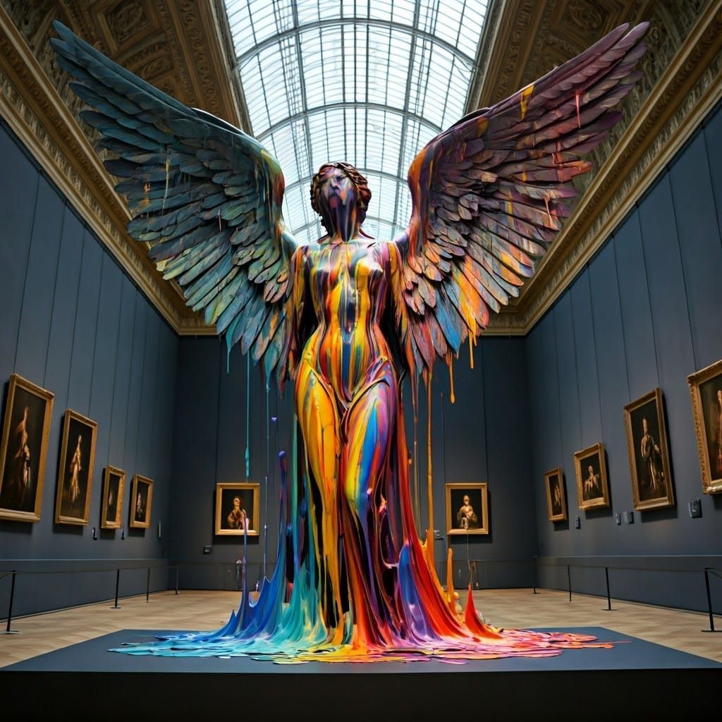 Surreal Female Angel Statue Melts in a French Museum