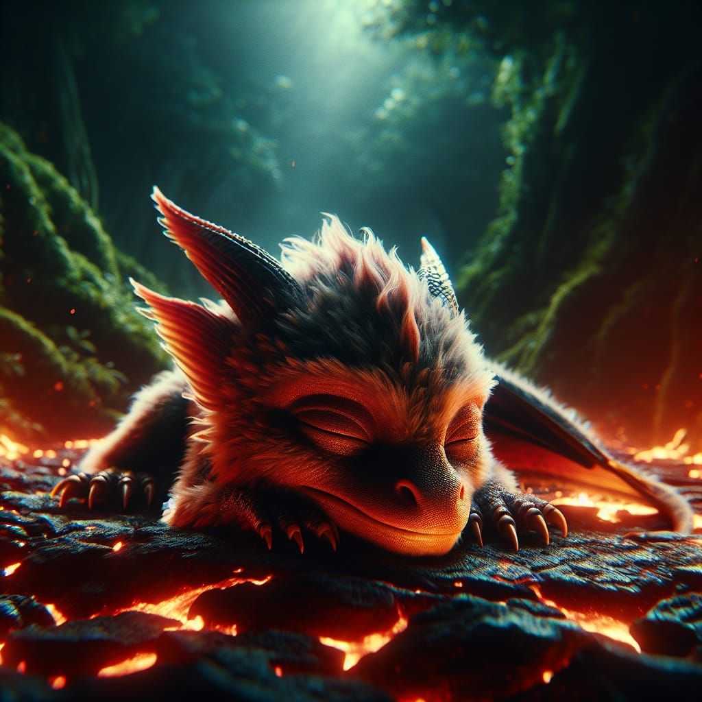 Sleeping Baby Dragon   by @Yulia 