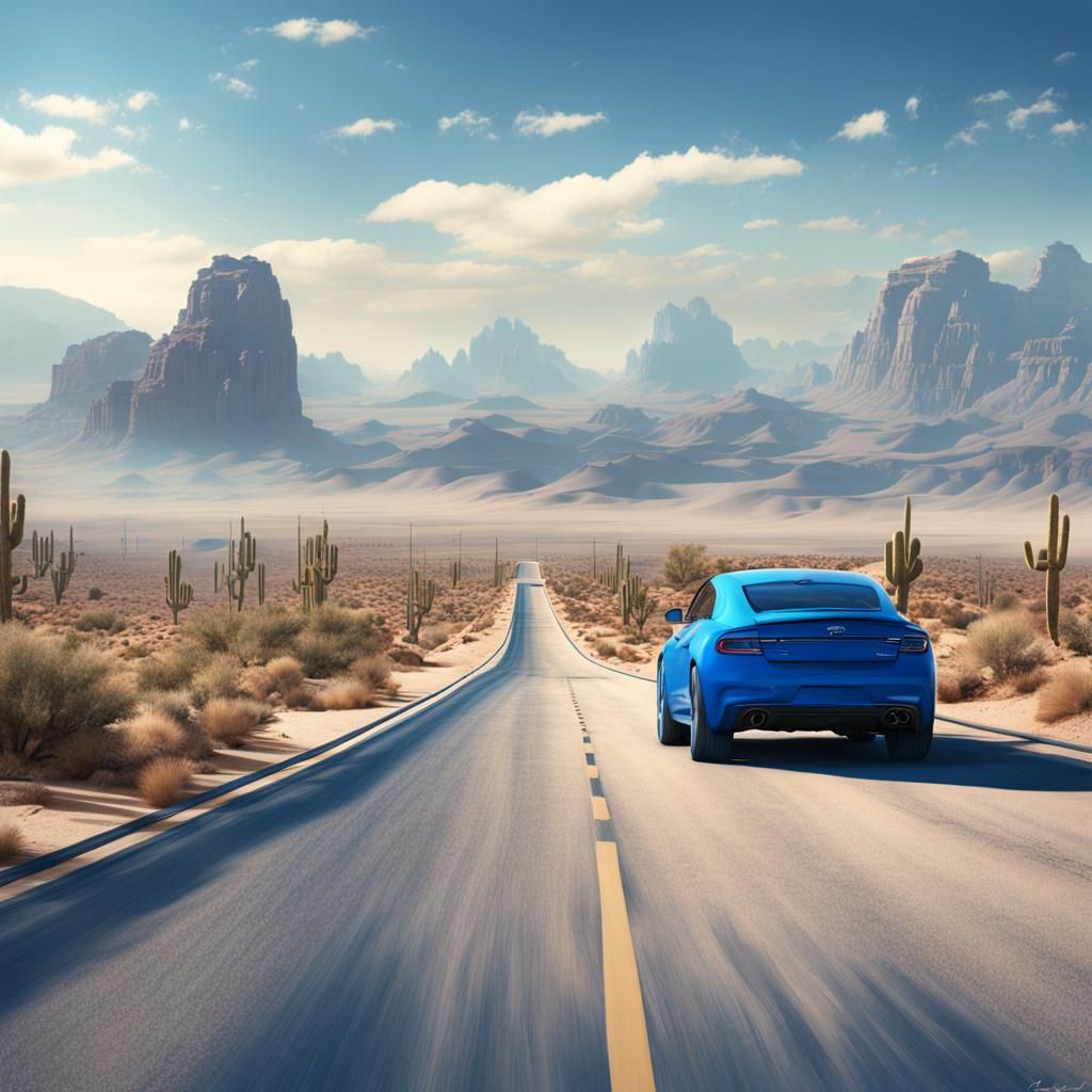 desert highway all in blue