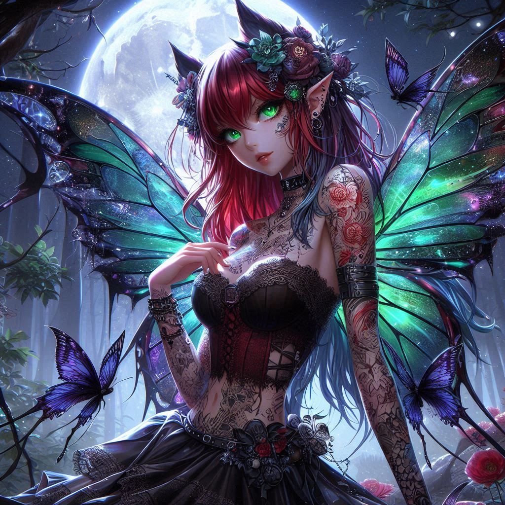 Goth Fairy in the Moonlight
