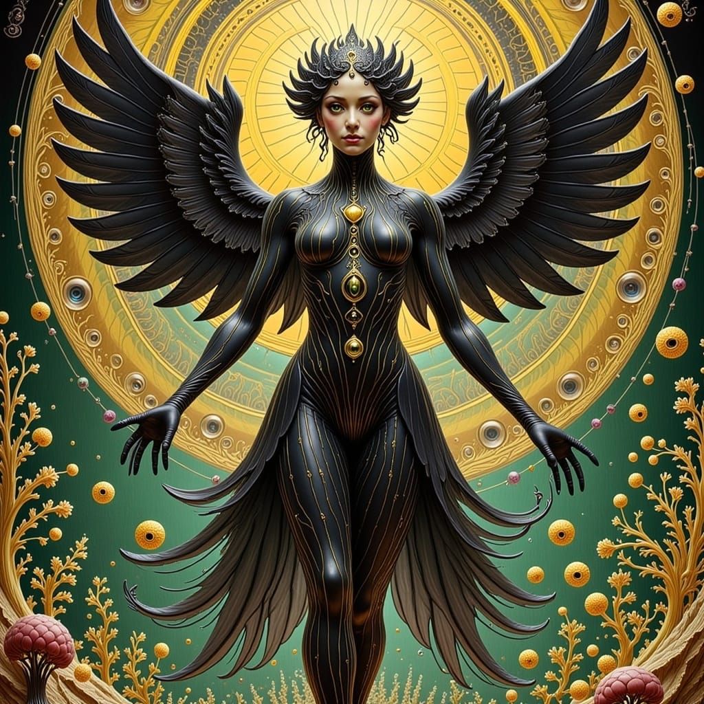 Humanoid bird man, tengu, full body <lora:Protozoa:1.0> 