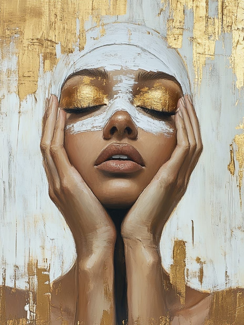 White and Gold Portrait