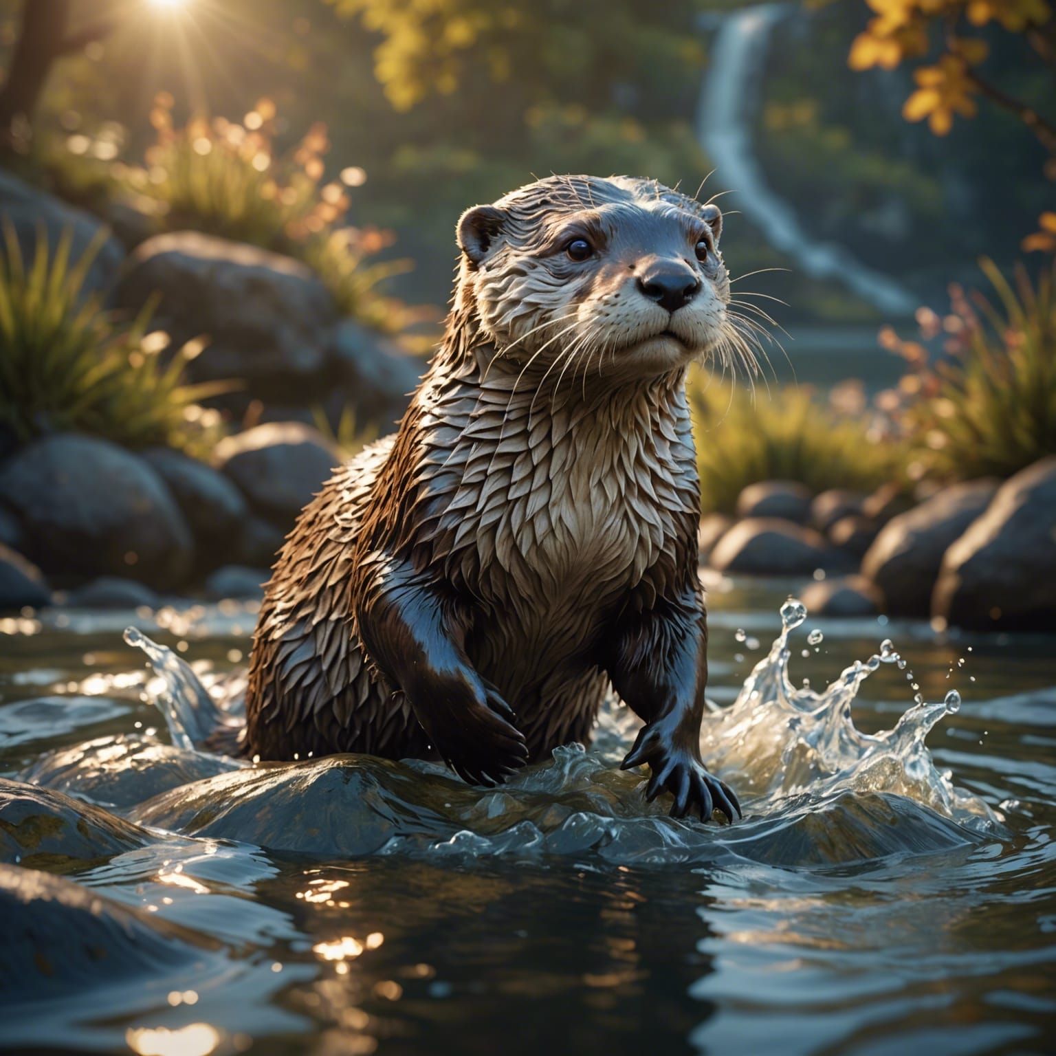 Otter in action