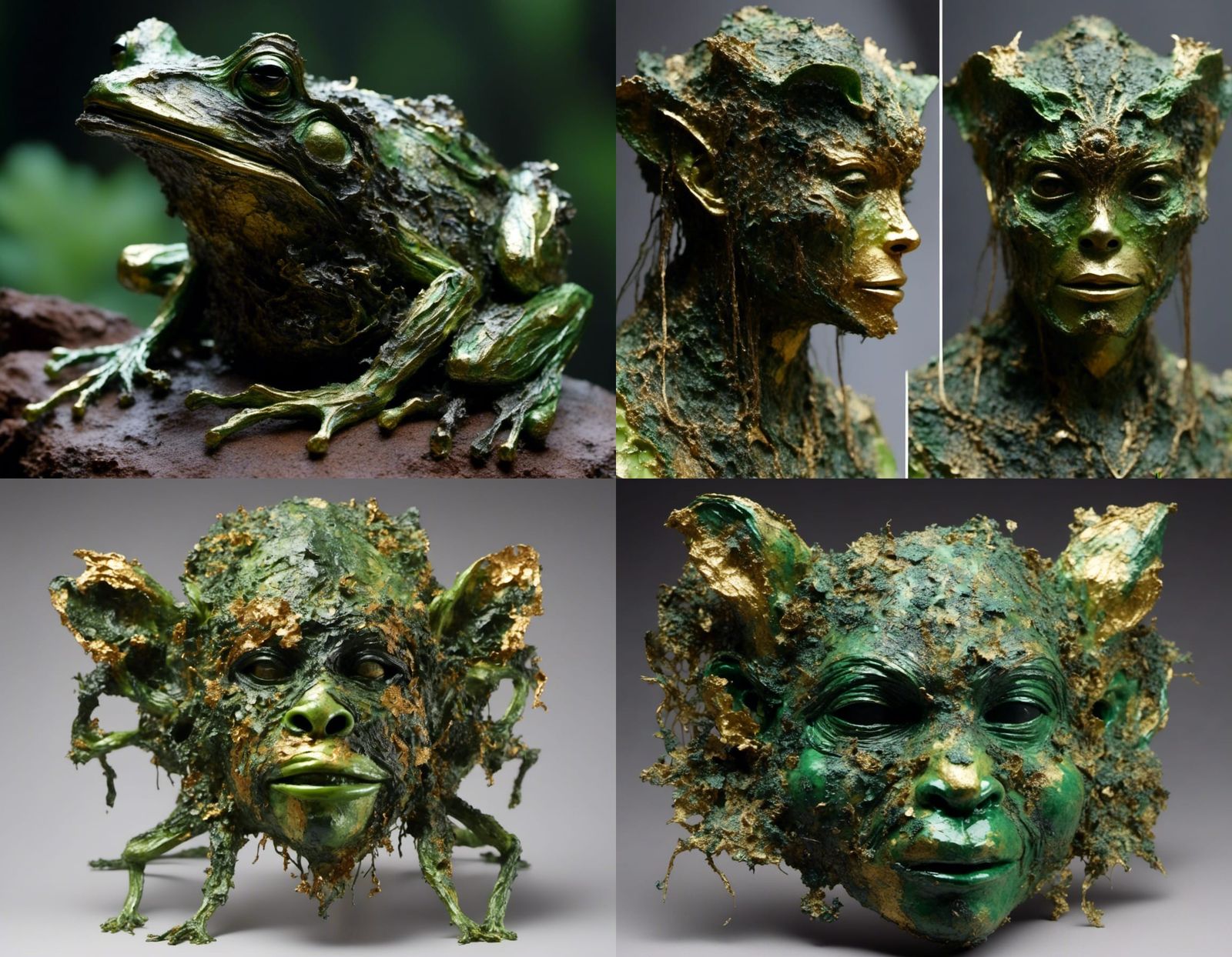 a face mask out of frogs heads