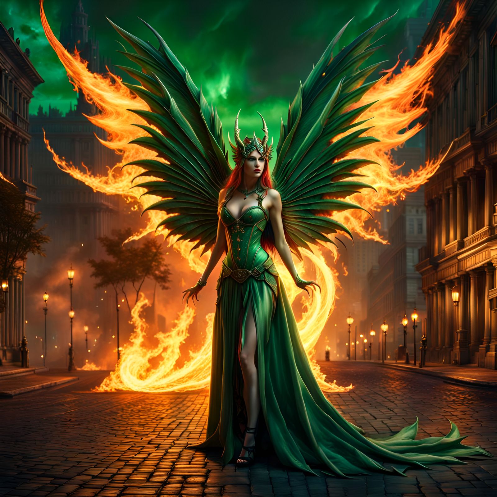 Her name is phoenix, she has risen from the ashes of the human civilization  by @Satu