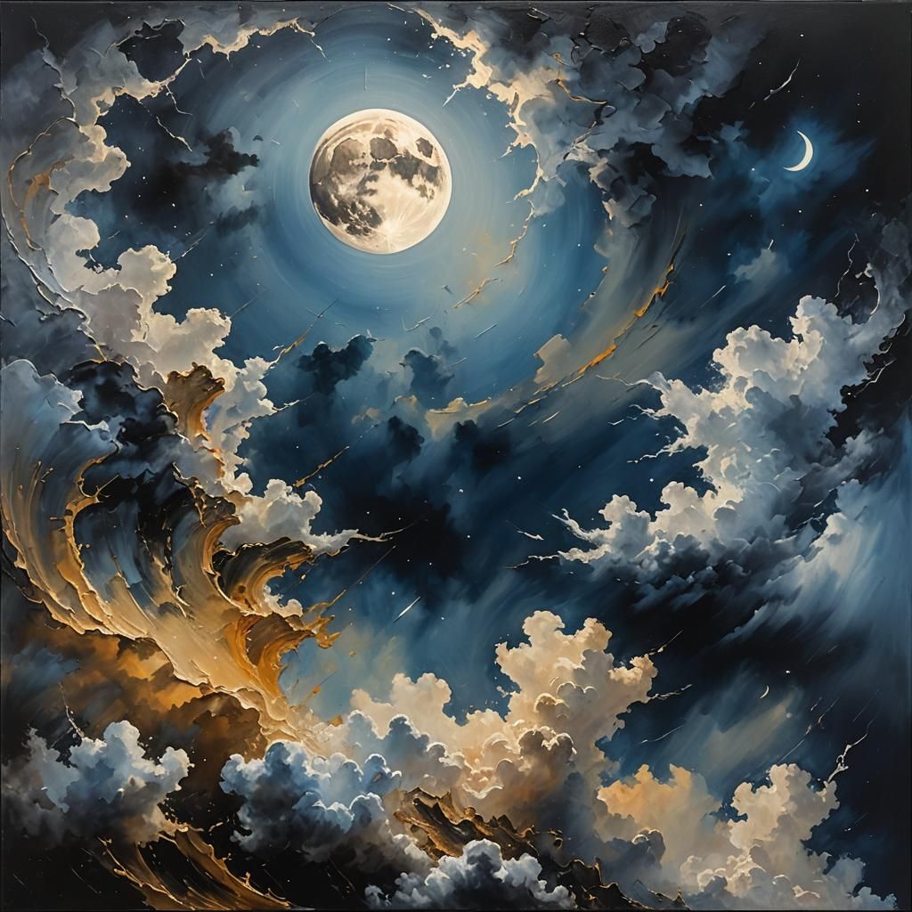 Portrait, Three-dimensional oil painting on a rough canvas, ...