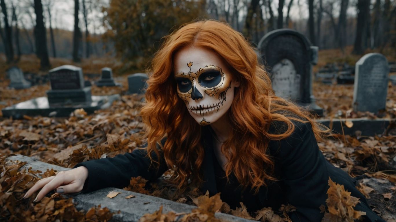 in a deserted dilapidated old cemetery near an overgrown tom...