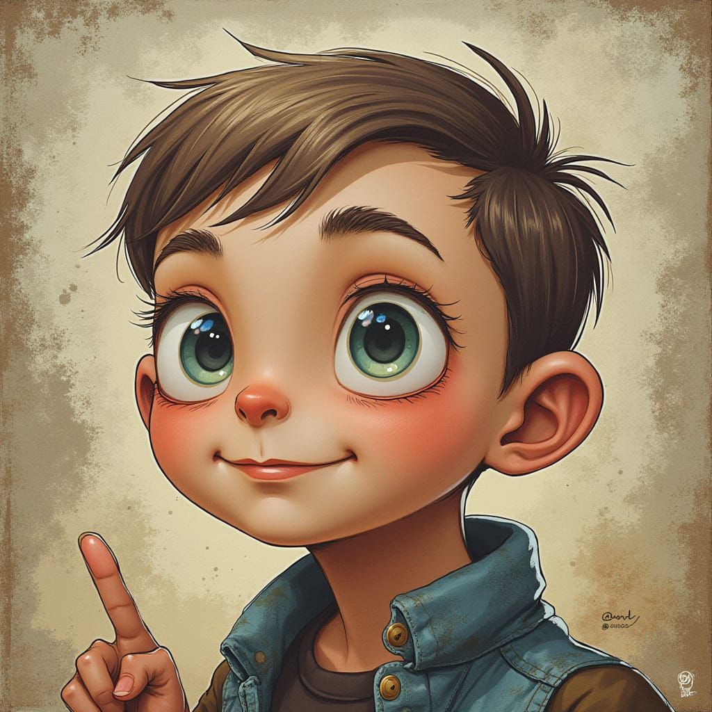 A Plump Man Sitting in a Large Watermelon, Surrounded by Lau...