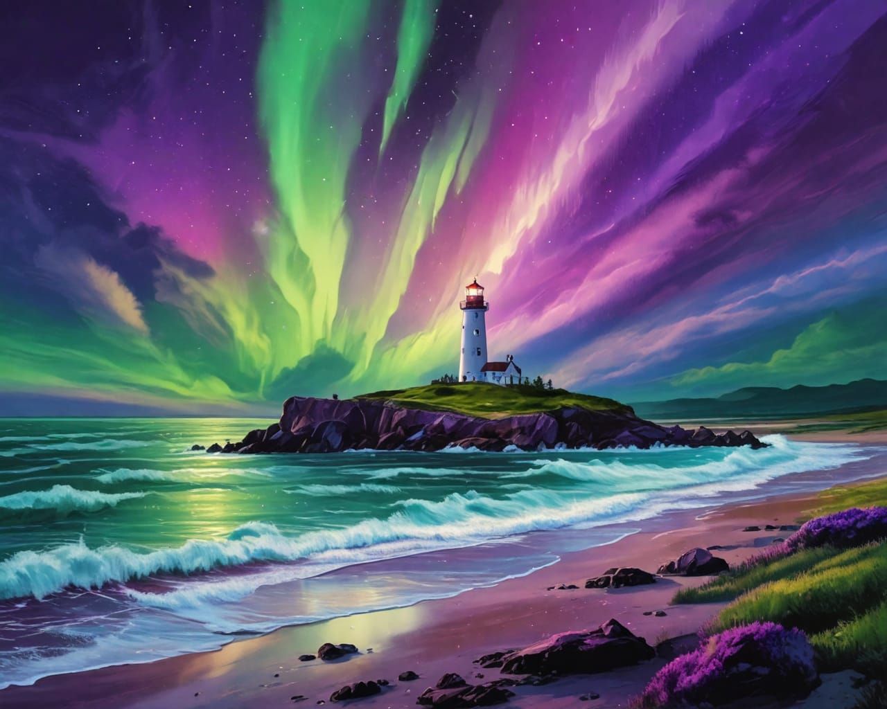 Lighthouse. Abstract scene.