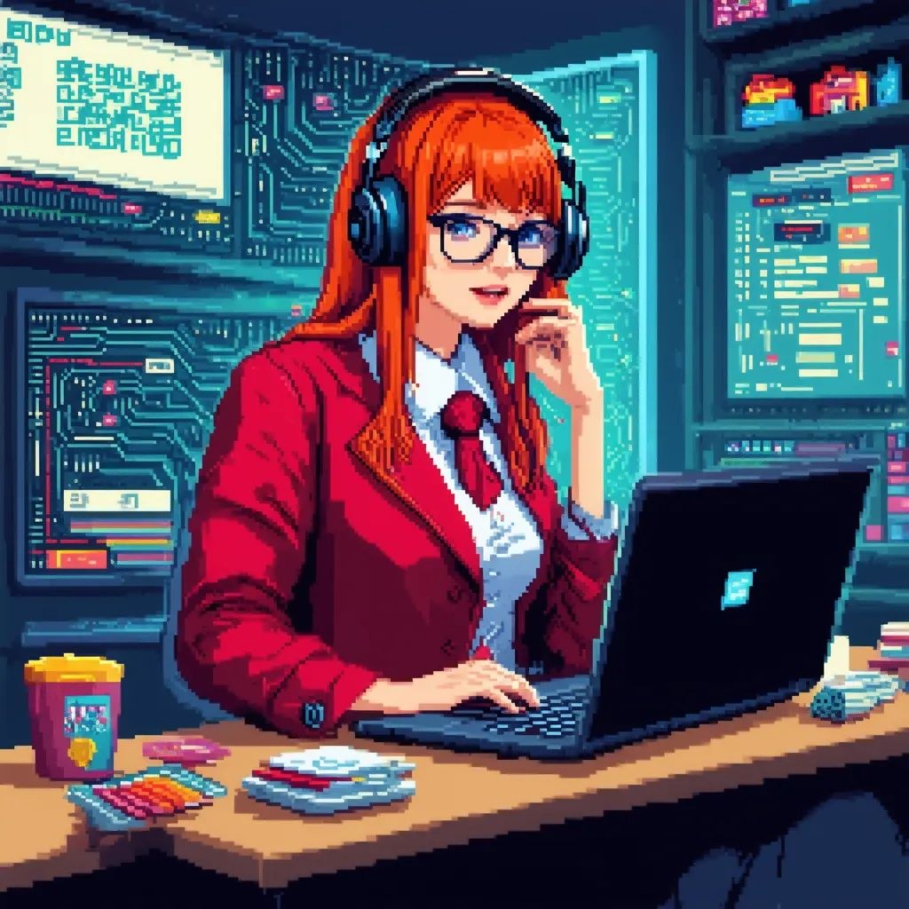 nerd, pixel art
