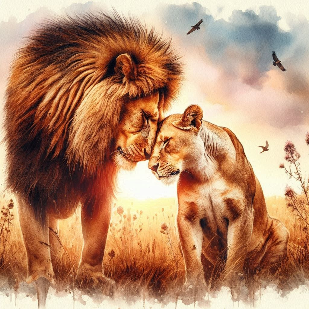 King of Beasts with his Queen