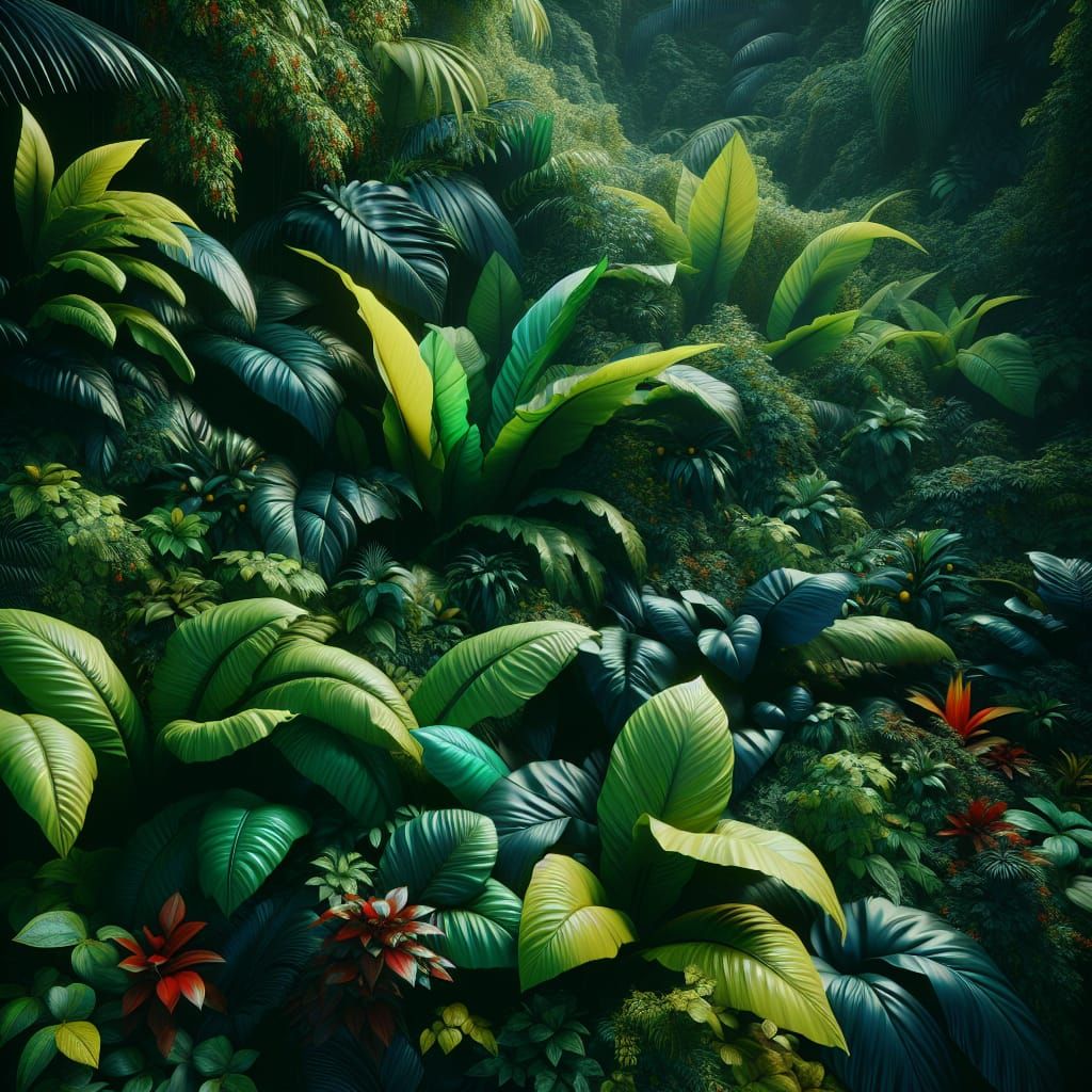 Lushful Tropical Foliage AI Generated Artwork