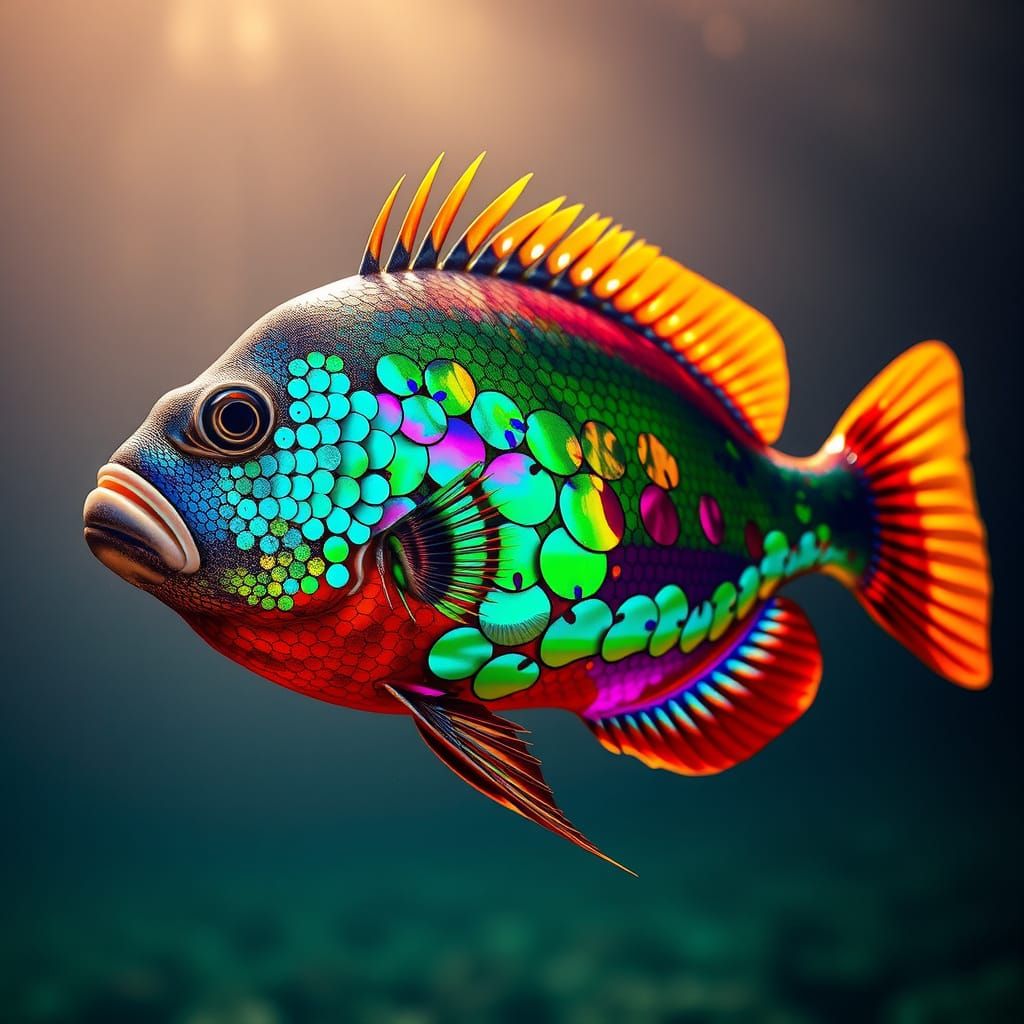 Sea-quin Fish. (shynius sparklious)  by @mark 