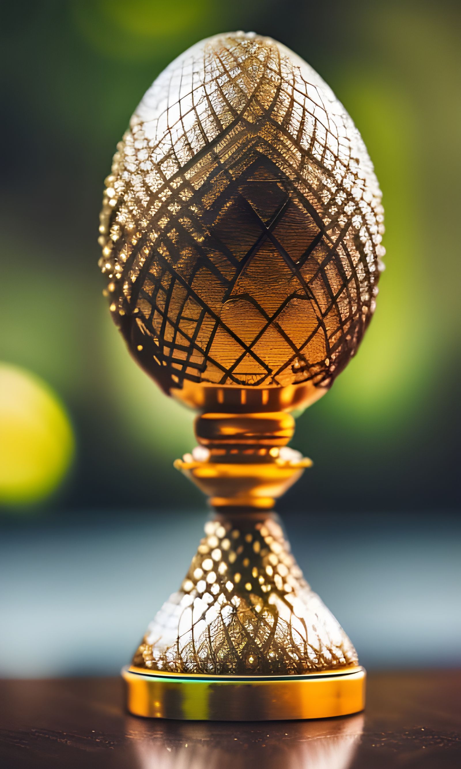 "Fabergé Style Russian Imperial Platinum, Gold & Diamond Ado...