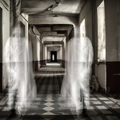 angry ghosts in a haunted asylum, ghosts of the eternally damned mental patients.  by @symon