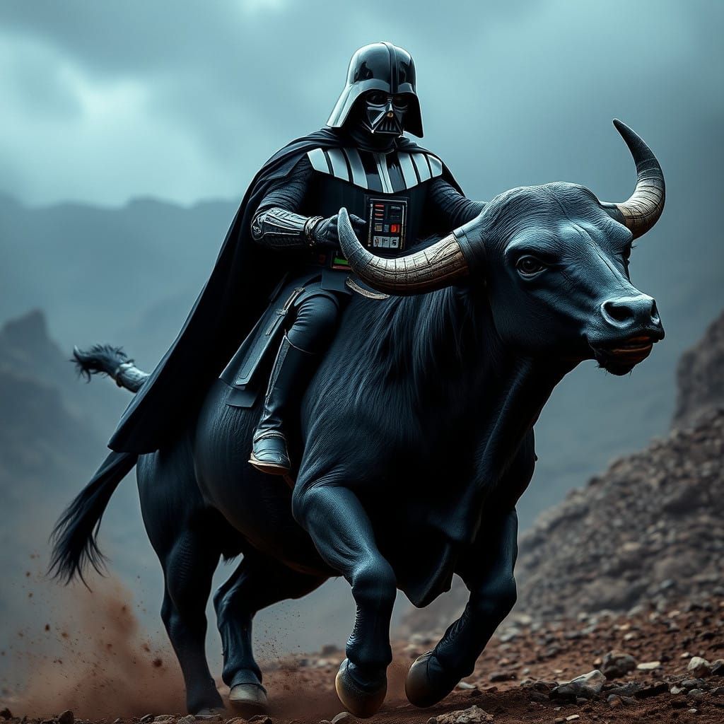 A Bull + Darth Vader  by @Kaydel Connix