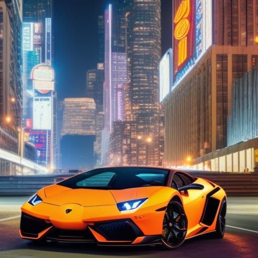 orange lambo - AI Generated Artwork - NightCafe Creator