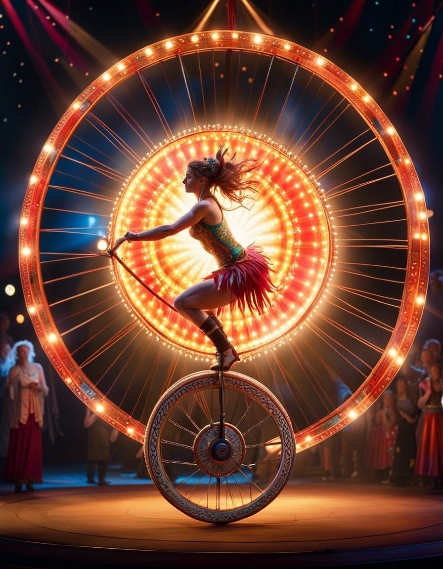 Circus Artist Performing On A Unicycle  by @Nixick