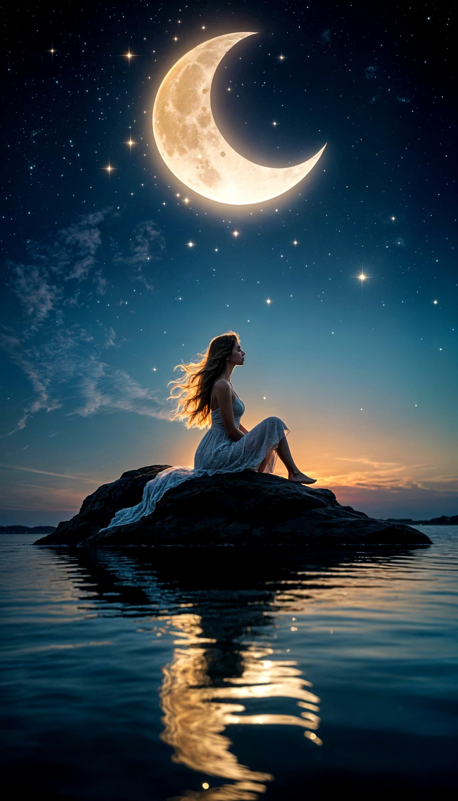 Moonlit Reverie: A Whisper to the Stars
  by @Joe